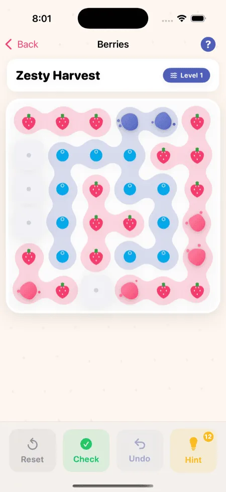 Berries puzzle in Figgle