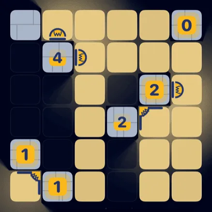 A Lanterns puzzle board in Figgle