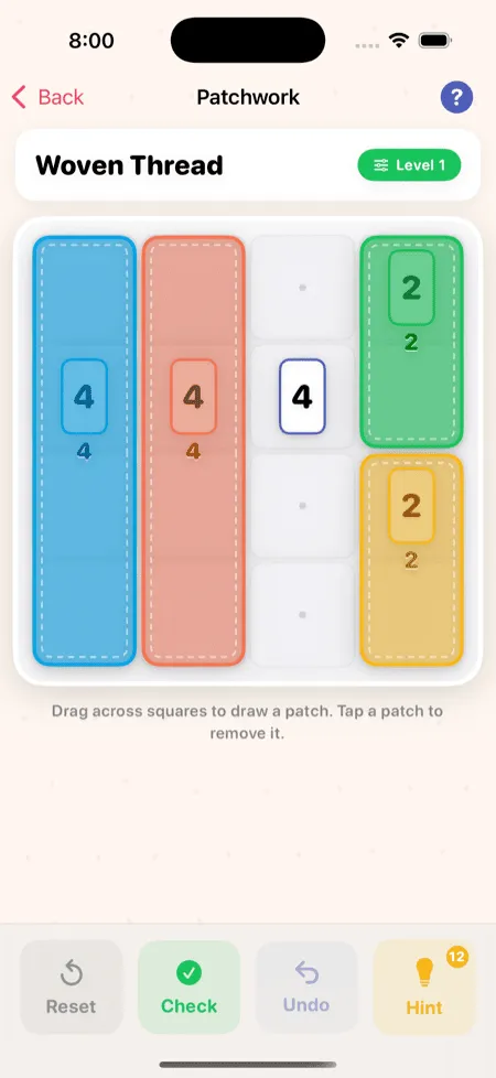 Patchwork puzzle in Figgle
