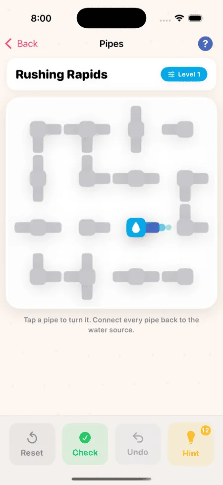Pipes puzzle in Figgle